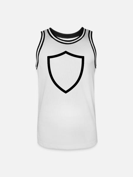 shield icon logo shape security - Men's Basketball Jersey - white/black