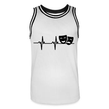Drame Masques Théâtre Palpitations cardiaques - Maillot de basket Homme - blanc/noir - Devant - AI Model Male 185 dark (185cm)