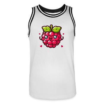 Liebe Himbeere - Männer Basketball-Trikot - Weiß/Schwarz - Vorne - AI Model Male 185 dark (185cm)