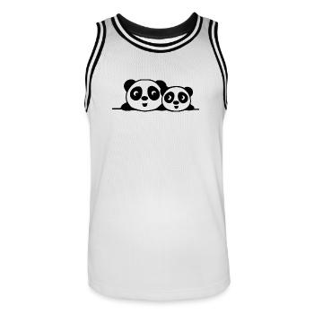 Parent solo avec 1 enfant  - Maillot de basket Homme - blanc/noir - Devant - AI Model Male 185 dark (185cm)