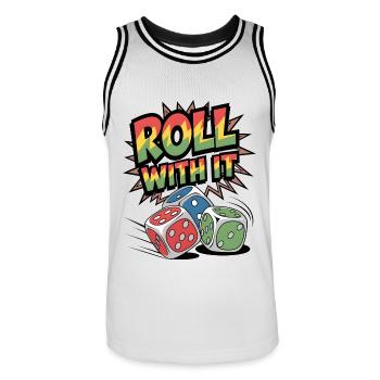 Roulez avec - Maillot de basket Homme - blanc/noir - Devant - AI Model Male 185 dark (185cm)