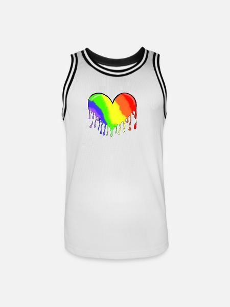 Heart - Men's Basketball Jersey - white/black