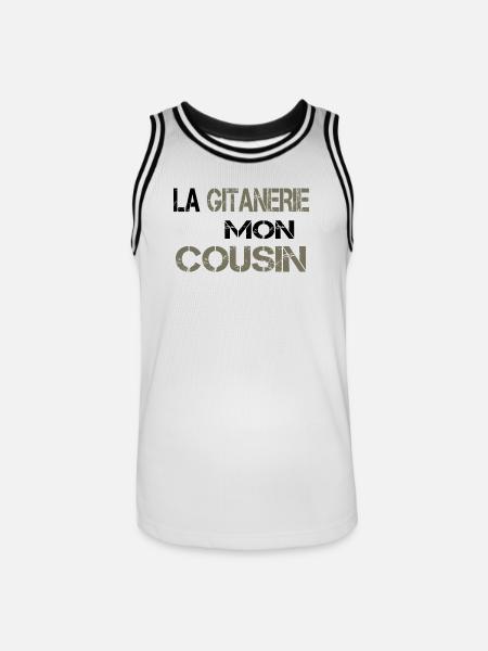 La gitanerie mon cousin - Maillot de basket Homme - blanc/noir