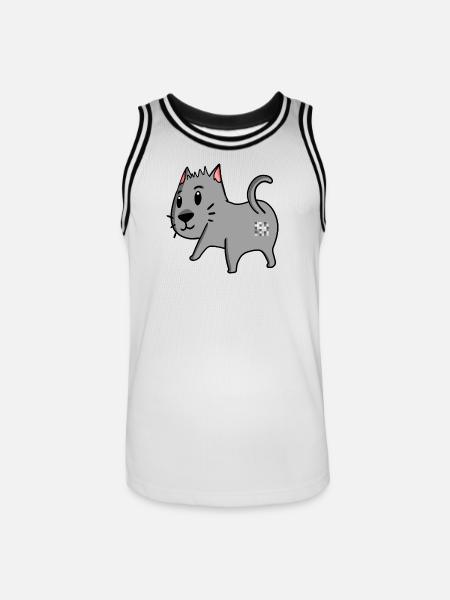 Katze Arsch - Katze Hintern - Männer Basketball-Trikot - Weiß/Schwarz