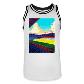 Affiche de voyage souvenir du stade de Selhurst Park WPA - Maillot de basket Homme - blanc/noir - Devant - AI Model Male 185 dark (185cm)