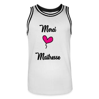 VIELEN DANK. GELIEBTE. DANKE, HERRIN. GELIEBTE - Männer Basketball-Trikot - Weiß/Schwarz - Vorne - AI Model Male 185 dark (185cm)