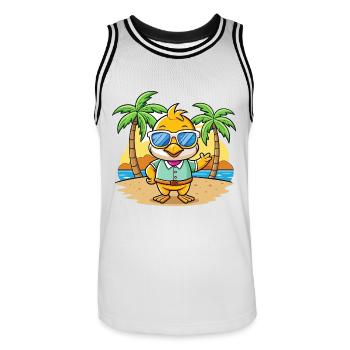 Ente Lustige Cartoon Sommer Strand Sonnenbrille - Männer Basketball-Trikot - Weiß/Schwarz - Vorne - AI Model Male 185 dark (185cm)