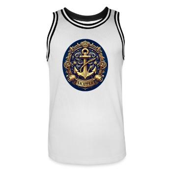Skipper Logo - Men's Basketball Jersey - white/black - Front - AI Model Male 185 dark (185cm)
