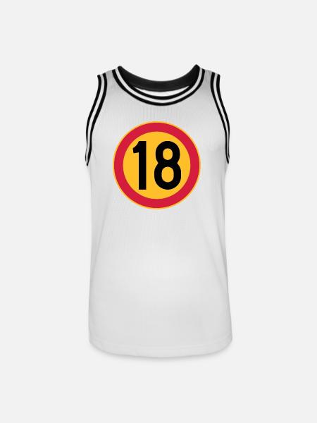 18 Geschwindigkeitsbegrenzung - Männer Basketball-Trikot - Weiß/Schwarz