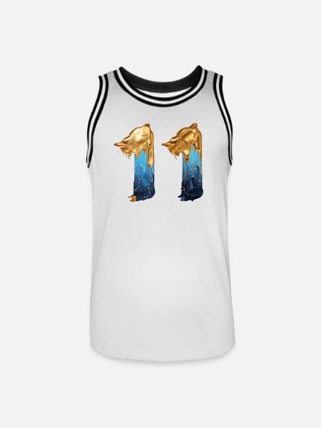 NEJ. 11 NUMMER 11 SEJ 11 ÅRS FØDSELSDAG - Herre basketball-trikot - hvid/sort