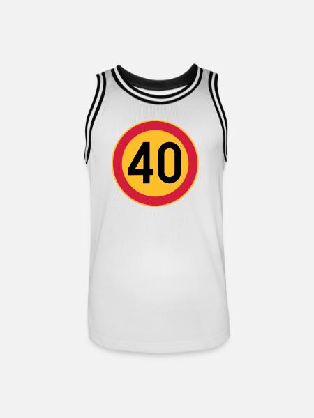40 Limit / Tempolimit - Männer Basketball-Trikot - Weiß/Schwarz