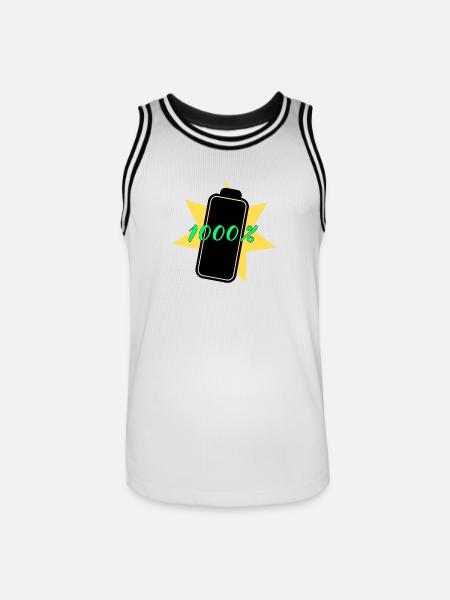 1000% energy - Men's Basketball Jersey - white/black