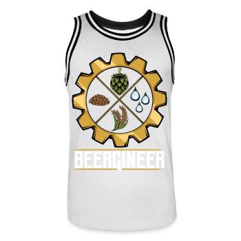 Beergineer Brau-Gear Emblem - Männer Basketball-Trikot - Weiß/Schwarz - Vorne - AI Model Male 185 dark (185cm)