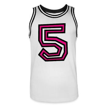 5 - Men's Basketball Jersey - white/black - Front - AI Model Male 185 dark (185cm)