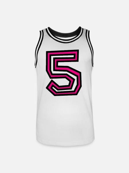 5 - Men's Basketball Jersey - white/black