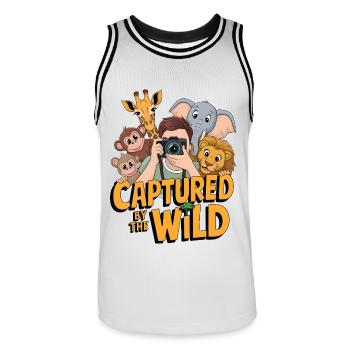 Gefangen von der Wildnis - Männer Basketball-Trikot - Weiß/Schwarz - Vorne - AI Model Male 185 dark (185cm)