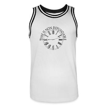 Le temps n’est pas remboursable - Maillot de basket Homme - blanc/noir - Devant - AI Model Male 185 dark (185cm)