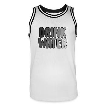 Drink water - Men's Basketball Jersey - white/black - Front - AI Model Male 185 dark (185cm)