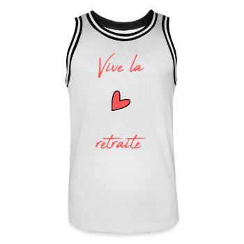 RETRAITE. RETRAITE. RETRAITEE. BONNE RETRAITE - Maillot de basket Homme - blanc/noir - Devant - AI Model Male 185 dark (185cm)