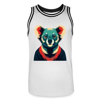 Koala dessin animé personnage animal de compagnie coloré - Maillot de basket Homme - blanc/noir - Devant - AI Model Male 185 dark (185cm)