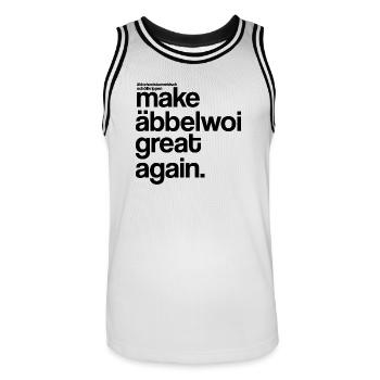 make äbbelwoi great again - Männer Basketball-Trikot - Weiß/Schwarz - Vorne - AI Model Male 185 dark (185cm)