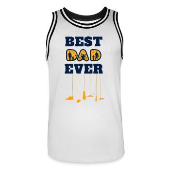 best dad ever - Männer Basketball-Trikot - Weiß/Schwarz - Vorne - AI Model Male 185 dark (185cm)