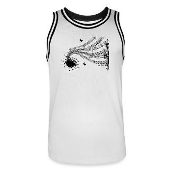 Musique Musique musiciens Clé de partition - Maillot de basket Homme - blanc/noir - Devant - AI Model Male 185 dark (185cm)