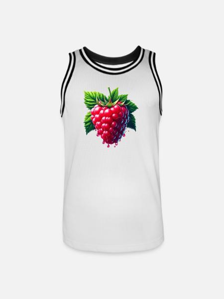 Runny leafy raspberry - Men's Basketball Jersey - white/black
