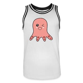 Octopus marine animals - Men's Basketball Jersey - white/black - Front - AI Model Male 185 dark (185cm)