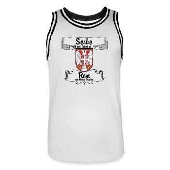 Serbe de naissance. Rome par la grâce de Dieu. - Maillot de basket Homme - blanc/noir - Devant - AI Model Male 185 dark (185cm)