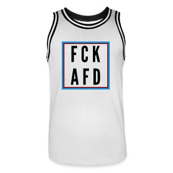 AFD Nein Danke! - Männer Basketball-Trikot - Weiß/Schwarz - Vorne - AI Model Male 185 dark (185cm)