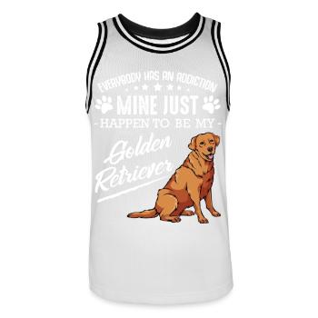 Mine Just Be My Golden Retriever - Männer Basketball-Trikot - Weiß/Schwarz - Vorne - AI Model Male 185 dark (185cm)