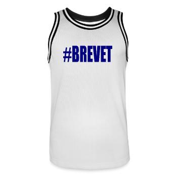 BAC. BACCALAUREAT. BREVET. DNB. EXAMEN. BRAVO - Maillot de basket Homme - blanc/noir - Devant - AI Model Male 185 dark (185cm)