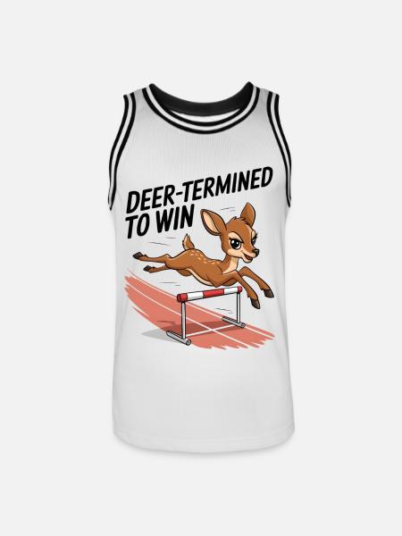 Deer-Termined pour gagner - Maillot de basket Homme - blanc/noir