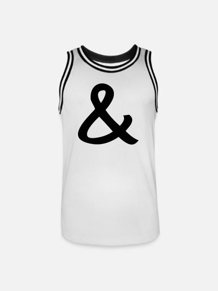 esperluette - Maillot de basket Homme - blanc/noir