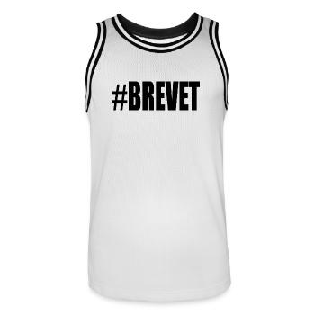 BAC. BACCALAUREAT. BREVET. DNB. EXAMEN. BRAVO - Maillot de basket Homme - blanc/noir - Devant - AI Model Male 185 dark (185cm)