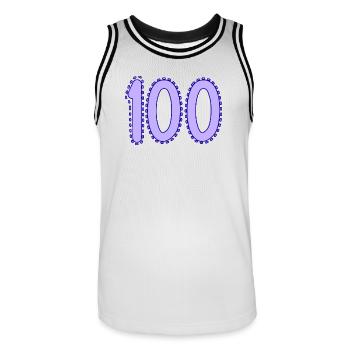 HAPPY BIRTHDAY. HAPPY BIRTHDAY. ANNIVERSARY. - Men's Basketball Jersey - white/black - Front - AI Model Male 185 dark (185cm)