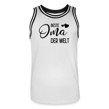 Beste Oma der Welt - Männer Basketball-Trikot - Weiß/Schwarz - Vorne - AI Model Male 185 dark (185cm)