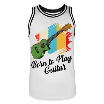 Gitarre - Männer Basketball-Trikot - Weiß/Schwarz - Vorne - AI Model Male 185 dark (185cm)
