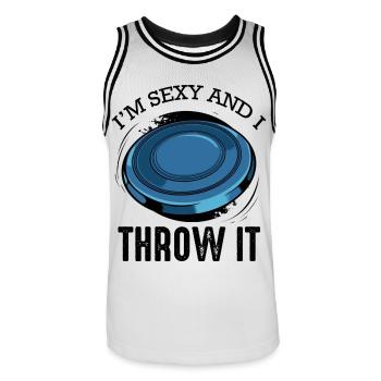 Disc golf saying funny pun frisbee gift - Men's Basketball Jersey - white/black - Front - AI Model Male 185 dark (185cm)