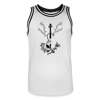 Notes de Musique Musiciens Clefs Partitions - Maillot de basket Homme - blanc/noir - Devant - AI Model Male 185 dark (185cm)