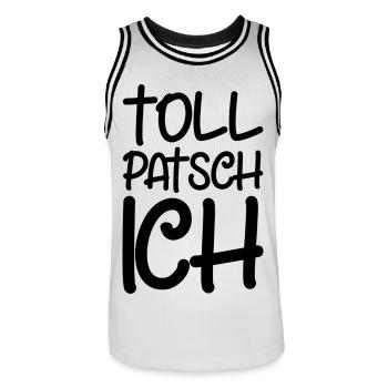 Tollpatsch Ich tollpatschig lustig tollpatschich - Männer Basketball-Trikot - Weiß/Schwarz - Vorne - AI Model Male 185 dark (185cm)