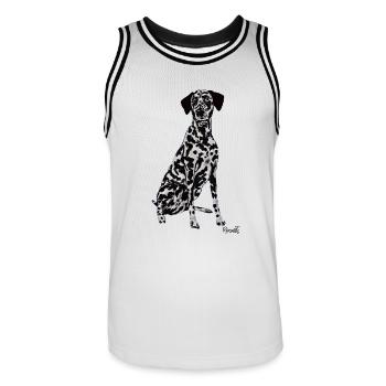 Beau chien dalmate - Maillot de basket Homme - blanc/noir - Devant - AI Model Male 185 dark (185cm)
