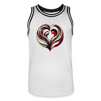 Abstract Design Valentinstag - Männer Basketball-Trikot - Weiß/Schwarz - Vorne - AI Model Male 185 dark (185cm)