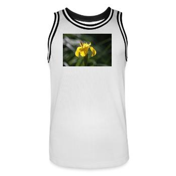 Schwertlilie Lilie gelbe Blume - Männer Basketball-Trikot - Weiß/Schwarz - Vorne - AI Model Male 185 dark (185cm)