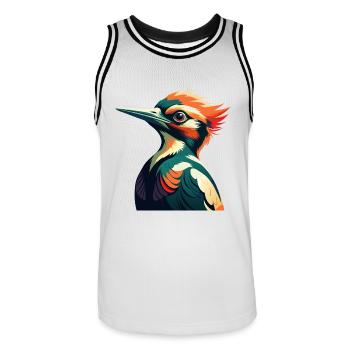 Pic Personnage De Dessin Animé Animal De Compagnie Coloré - Maillot de basket Homme - blanc/noir - Devant - AI Model Male 185 dark (185cm)