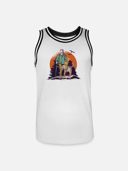 Walking with the dog - Men's Basketball Jersey - white/black