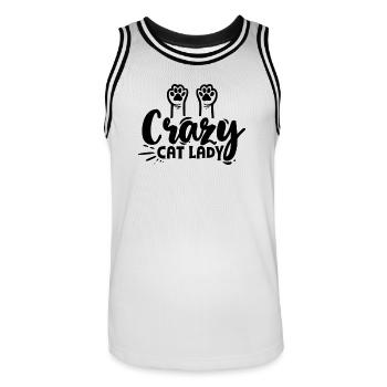 Cat Lover - Maillot de basket Homme - blanc/noir - Devant - AI Model Male 185 dark (185cm)