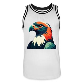 Hawk Cartoon Character Colorful Pet Animal - Men's Basketball Jersey - white/black - Front - AI Model Male 185 dark (185cm)