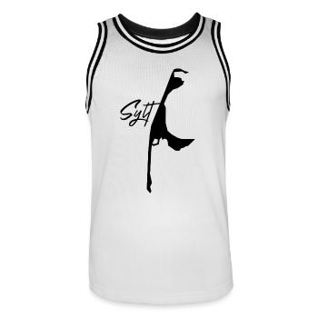 Insel Sylt - Männer Basketball-Trikot - Weiß/Schwarz - Vorne - AI Model Male 185 dark (185cm)